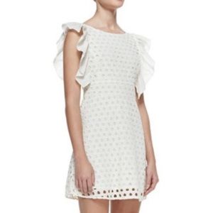 PAM & GELA cream eyelet flutter sleeve Lou shift mini dress 2